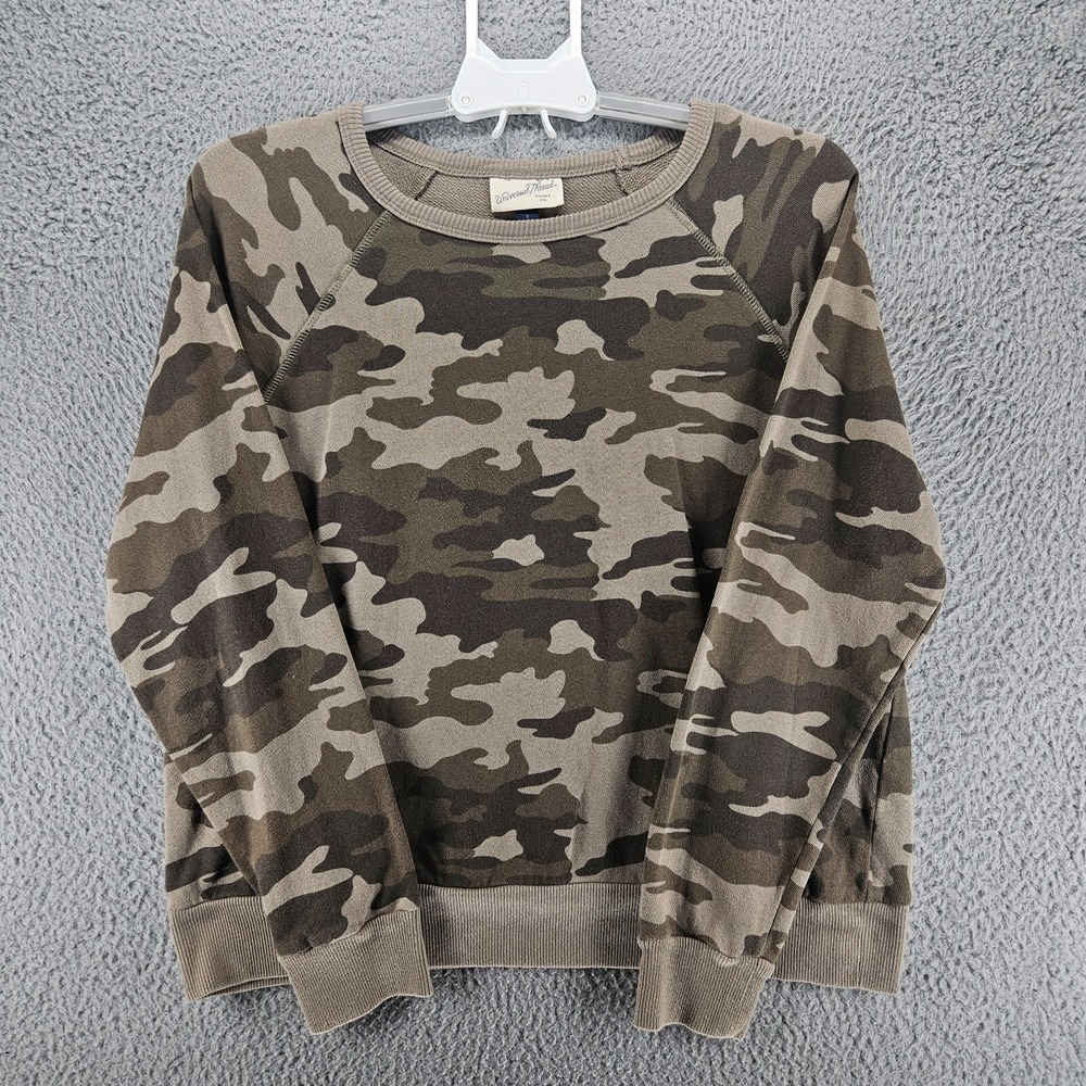 Universal Thread Womens Camo Crewneck Sweatshirt Green Brown Cotton Small
